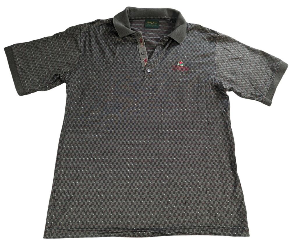 Bobby Jones Collection L Cotton Polo Shirt Made Italy Treedale Golf Club Gray